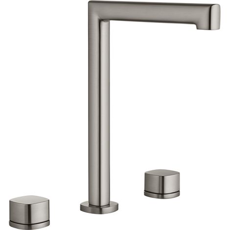 Lavabo bimando da appoggio con bocca alta Toscana finitura nichel spazzolato [ IMEX® ]