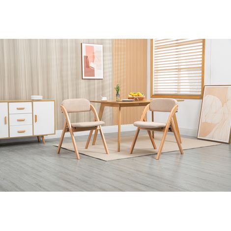 Chaise pliante en bois massif kaki, empilable, assise rembourrée, assise 45 cm, profondeur 46 cm (1/5)