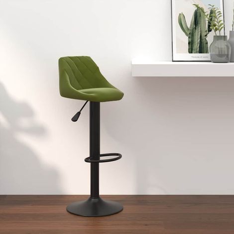 vidaXL Tabouret de bar Vert clair Velours (1/5)