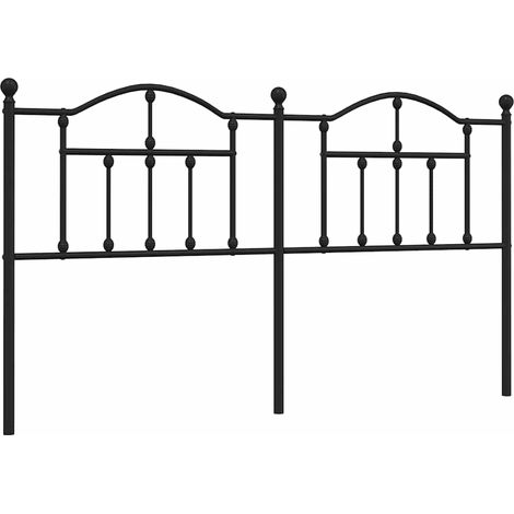 Maison Exclusive - Cabecero de repuesto de metal negro 160 cm (1/5)