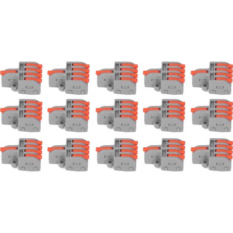 15 cosses de séparation de fils DF-14, isolées en nylon et cuivre, à connexion rapide pour fils rigides et souples (1/5)