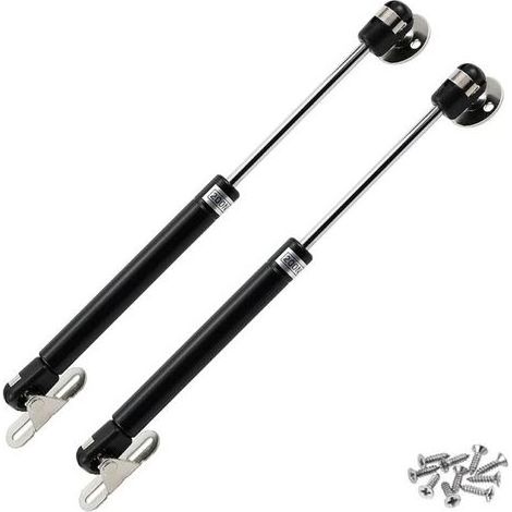 Lntyq Vérins à Gaz Hydrauliques, 2PCS Amortisseurs à Gaz Bras Pneumatique, 200N Ressort à Gaz, pour Levage de porte Armoire Meuble Cuisine Amortisseur Charniè, Levage de Porte Armoire, Noir (1/5)