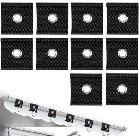 10 crochets pour rails de roseaux de 5/6 mm à 7/8 mm, accessoires pour auvents de caravane, accessoires de camping, crochets de toit pour rails et rails de roseaux (noir) (1/5)