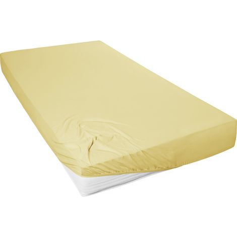 Westminster Spannbetttuch Mako Jersey 150 x 200 cm senf Spannbettlaken