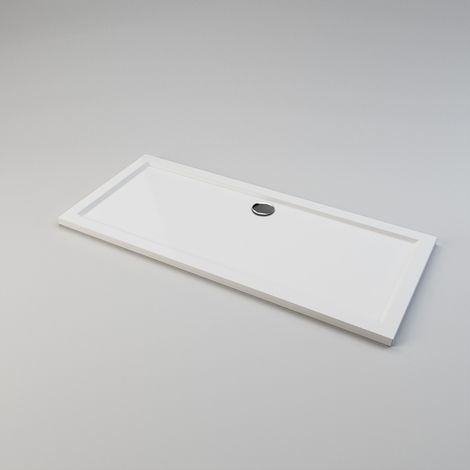 ELEGANT White Shower Tray Rectangular Low Profile Shower Tray Resin Shower Base Tray for Shower Enclosure with Free Waste Trap 1600 x 700 x 40 mm