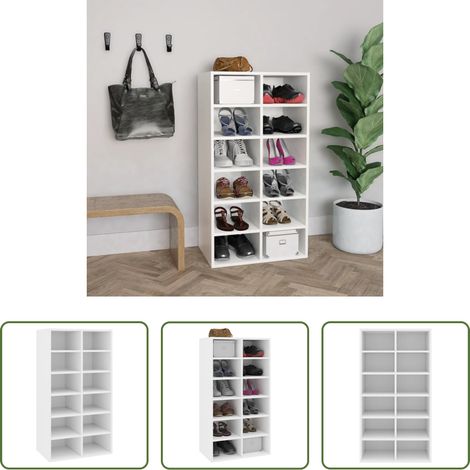 Schuhständer - Schuhregal Weiß 54x34x100,5 cm Holzwerkstoff (1/5)