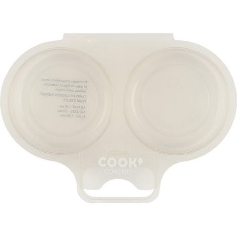 Cocedor de huevos para microondas, blanco, para 2 huevos (1/4)