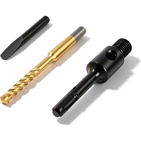 Adaptateur SDS Plus M16 avec Foret de Centrage et Chasse Clou Foret (1/5)
