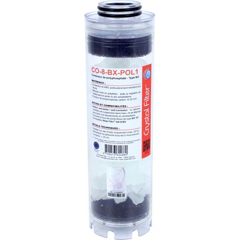 Conteneur de polyphosphate 10'' BX - Compatible HA 10 BX - Crystal Filter® CO-8-BX-POL1 (1/4)