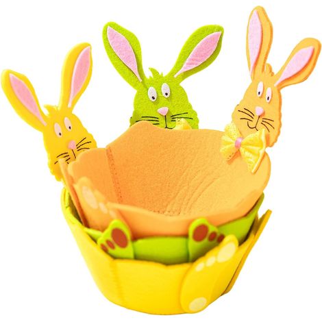 Filzkörbchen mit Hasenmotiv für Ostern kleine und leichte