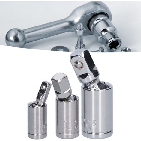Adaptateur de douille à Joint universel, outil de Conversion en acier au Chrome Vanadium pour clé à cliquet 1/2 3/8 1/4 3 pièces (1/5)