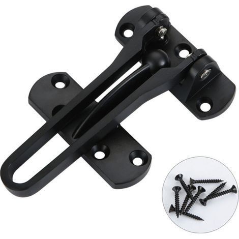 Door Security Chain Lock, Stainless Steel Wing Bar Door Lock Restrictor for Home Hotel to Prevent Forced Entry(Black)
