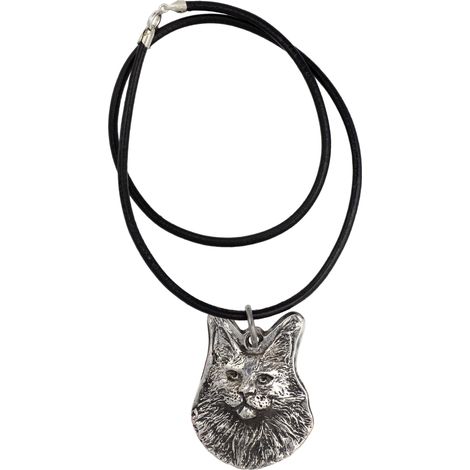Collar con colgante de perro Maine Coon, chapado en plata, para amantes de los perros, joyería única de Art-Dog. (1/4)