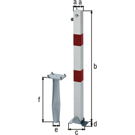 GAH Alberts Absperrpfosten KLAPPY-BO 70x70 mm Zyl. Einbet. (1/3)