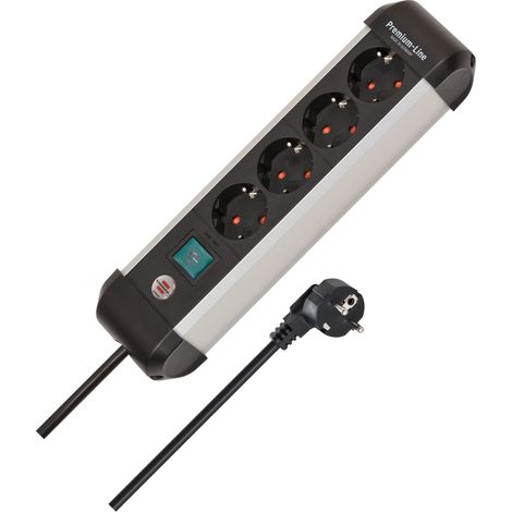 Brennenstuhl 1391030400 Multipresa con interruttore Argento, Nero Schuko 1 pz. (1/5)