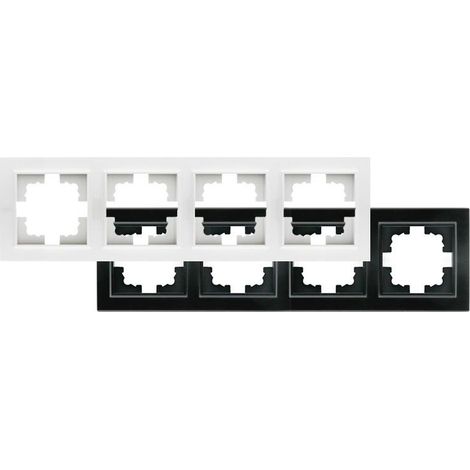 IluminaShop - Marco de PC Empotrable  para 4 Modulos Serie wLine  Negro (1/4)