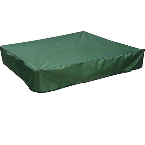 Baccarat et sable avec cordon de serrage, toile Oxford imperméable, protection anti-UV, bac à sable, piscine et mobilier (vert, 119 x 119 cm) (1/5)