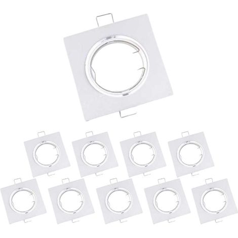 Pack de  10 - Support Spot Carré Orientable - Blanc - SILUMEN (1/5)