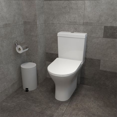 AICA Bathroom Modern Close Coupled Toilet Short Projection Soft Close Seat pan (1/5)