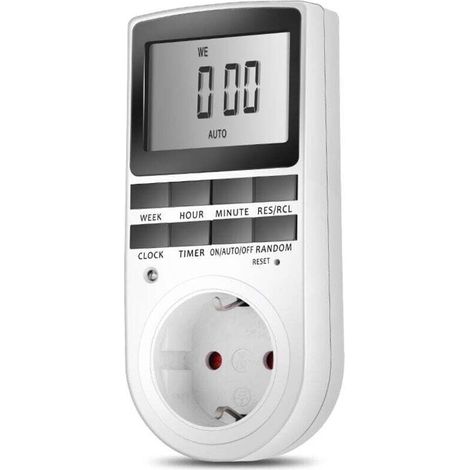 Prise Programmable Digitale - Minuterie Numérique Hebdomadaire, Écran LCD, Économie d'Énergie (1 Pack) (1/5)