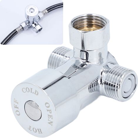 Válvula mezcladora de temperatura G1/2 de cobre con válvula de retención para lavabos sensibles a la electricidad. (1/5)