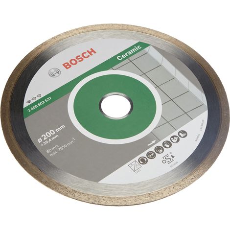 Bosch Professional 1 x Disco Tronzador de Diamante Standard for Ceramic, para Piedra, Azulejos, Cerámica, Ø 200 x 25.40 x 1.6 x 7 mm, Accesorios para Cortadores de Azulejos