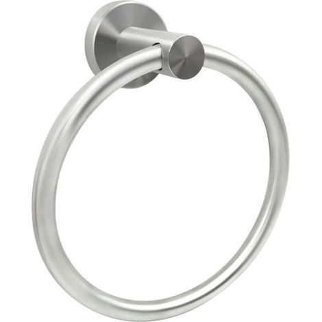 Wandmontierter Handtuchring, 1 Stück, Handtuchhalter, Handtuchstange, Badezimmerarmatur, schlichter runder Handtuchhalter aus Edelstahl SUS 304 (silber)
