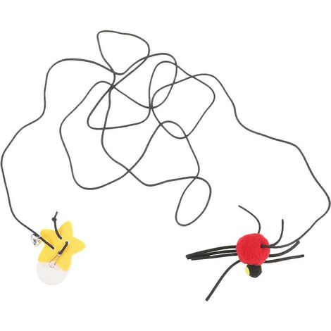 Jouet pour chat suspendu rouge avec cordon élastique, compatible avec les animaux de compagnie. (1/5)