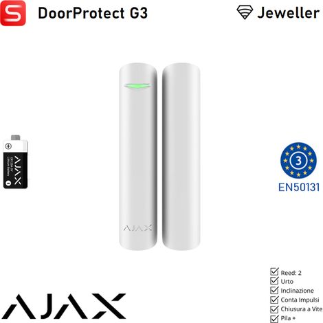 130590 - Superior - Superior DoorProtect G3 Jeweller - Rilevatore di apertura, urti e inclinazione wireless con relè reed, sensori di urlo, inclinazione e mascheramento - Ajax sicurezza professionale