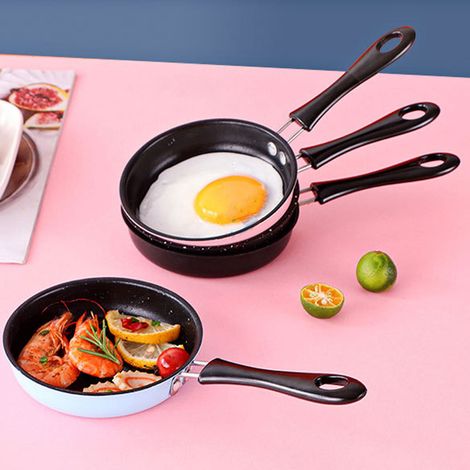 Mini poêle à frire de 12 cm, poêle à huile chaude, poêle à œufs, poêle antiadhésive, poêle à petit-déjeuner, poêle à tofu, poêle en acier inoxydable, poêle compatible induction, bleue (1/5)