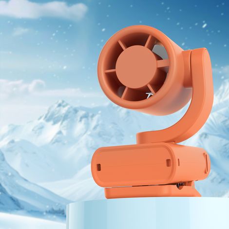 Ventilateur de Chapeau Rechargeable USB, Ventilateur Portable Silencieux à Pince pour Casquette et Parapluie, Mini Ventilateur Personnel Numérique (Orange)-lsw