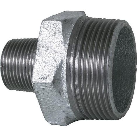 Raccord en fonte malleable galva Nr.245 double nipple de reduction diam. 1 1/2" x 1" (1/3)