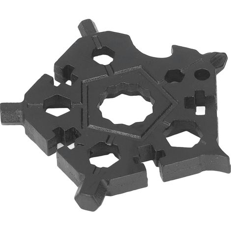 Clé à molette Snowflake en acier au carbone 23 en 1, outil multifonction comprenant tournevis, ouvre-bouteille et décapsuleur, noir (1/5)