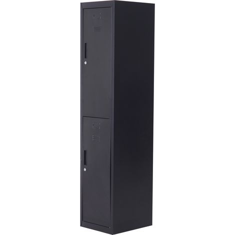 Armoire métallique Silverbrook verrouillable 2 portes noir acier anti-corrosion rangement sécurisé
