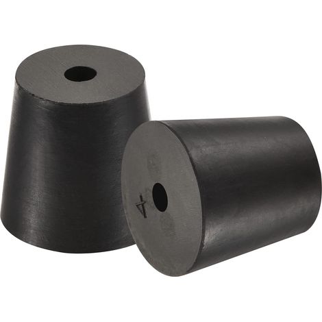 Caoutchouc Conique Bouchon 20mm à 26mm avec Trou Noir pour Bouchons, Liège, Bouchon d'égout, Bouchon tuyau d'eau, Bouchons pour instruments expérimentaux 5 Pièces (1/5)