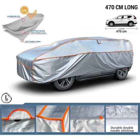 Housse de protection imperméable de haute qualité avec revêtement en aluminium anti-grêle pour voiture, jeep, SUV — taille L – 4