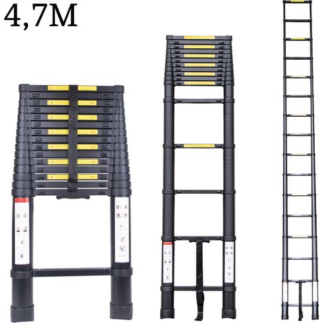Echelle Télescopique 4,7M en Aluminium Escabeau Télescopique Max Charge 150kg (1/5)