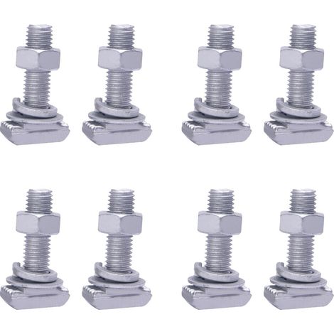 Lot de 8 adaptateurs à rainure en T M12 en acier inoxydable pour réparation de vélos, barres de toit, équipements de ski et limiteurs de charge (1/5)
