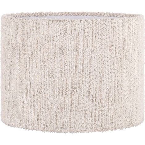 Abat jour cylindrique crème effet tissu chic et cosy - crème doux texturé (1/3)