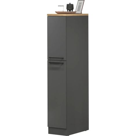 Colonna Portaspezie Antracite Rovere 2 Cassetti Soft Close in Legno