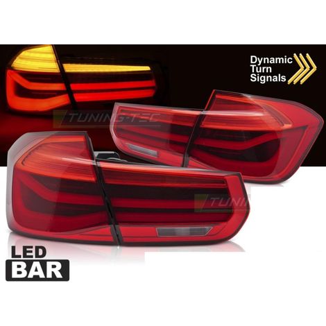 Paire de feux arriere BMW serie 3 F30 Berline 11-18 LED BAR Dyn Rouge