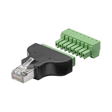 Morsettiera a 8 pin  Spina RJ45 (8P8C), fissaggio a vite staccabile, 2 pezzi. (1/3)