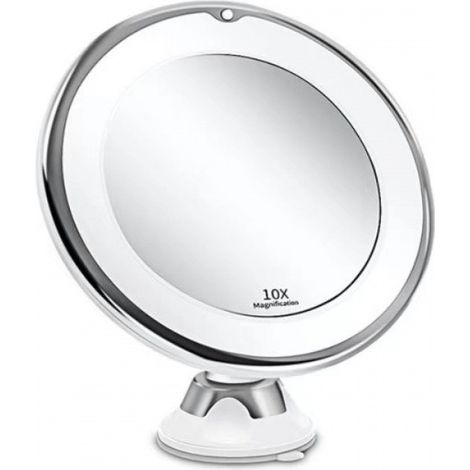 An LED makeup mirror with lighting and 10x magnification, USB charging.It is your ideal choice (1/4)