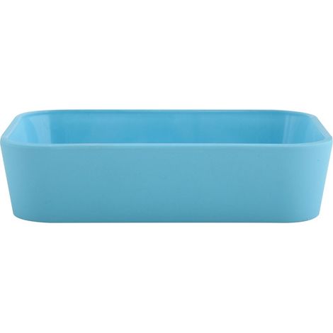 Jabonera MSV de poliester/caucho en color azul 11,8 x 8,8 z 2,7 cm