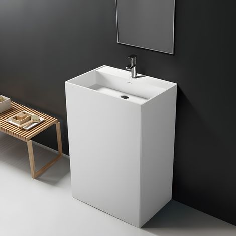 TOTEM 60 - Lavabo colonne en Solid Surface 60 x 42 x 90(h) cm (1/3)