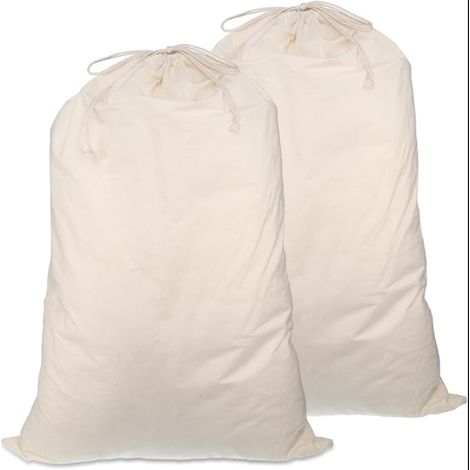Sac Linge Sale Voyage 50 70cm Pochon Tissu Sac A Linge Sale Cordon De Serrage Maison Voyage Vêtements Jouet Beige (1/5)