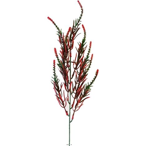 Branche de feuillage artificiel Vert Rouge H 50 cm en plastique (1/2)