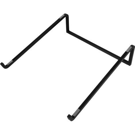 Supporto ergonomico in metallo per laptop, adatto a scrivanie, rialzo multifunzionale per monitor, semplice supporto per computer - nero