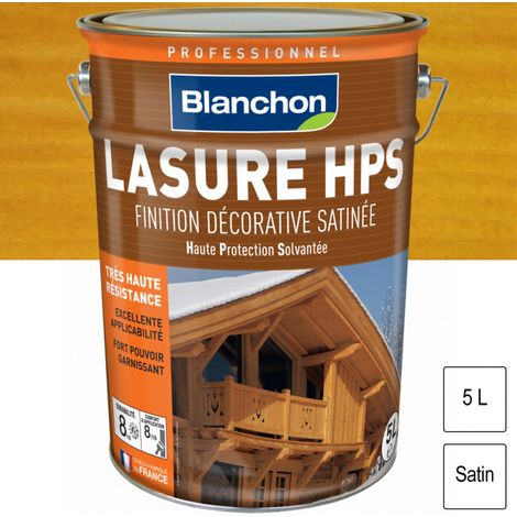 Lasure HPS haute protection solvantée finition chêne clair bidon de 5 litres - BLANCHON