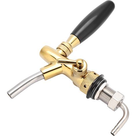 Robinet distributeur de bière réglable en acier inoxydable chromé G5/8, de couleur dorée, parfait pour un bar à domicile. (1/5)
